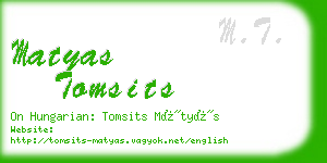 matyas tomsits business card